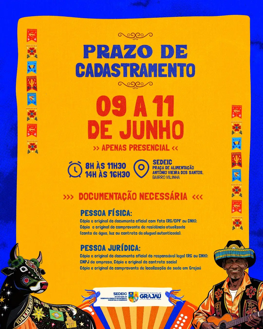 Foto 1 – SEDEIC abre cadastramento para comerciantes interessados em atuar no Arraial Zeca Teixeira 2026