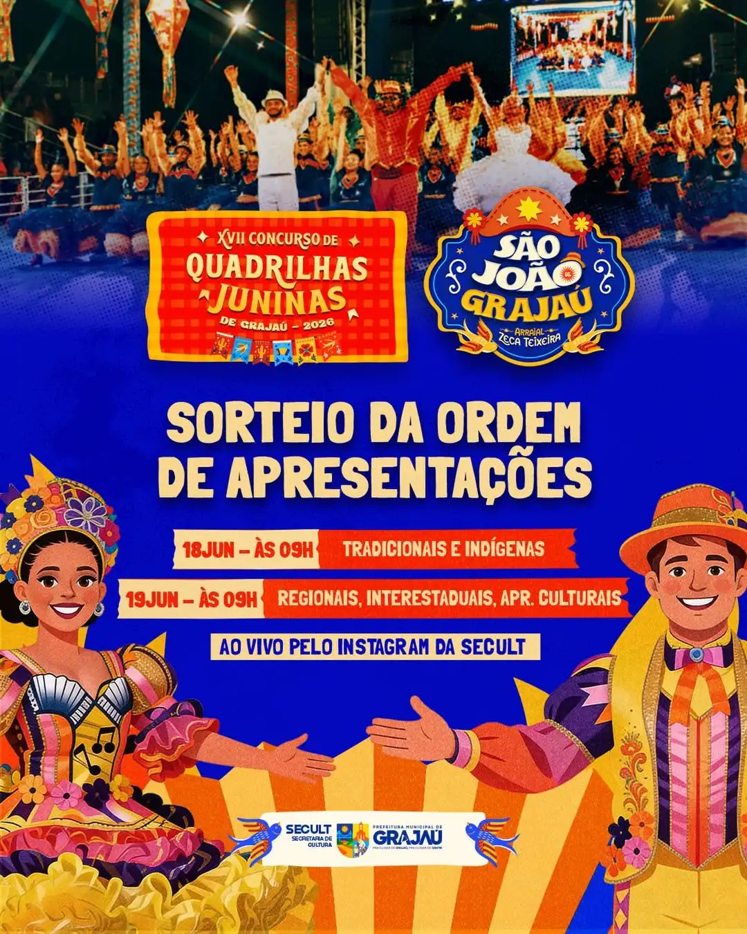 Secretaria de Cultura realizará sorteio da ordem das apresentações do Arraial Zeca Teixeira 2026